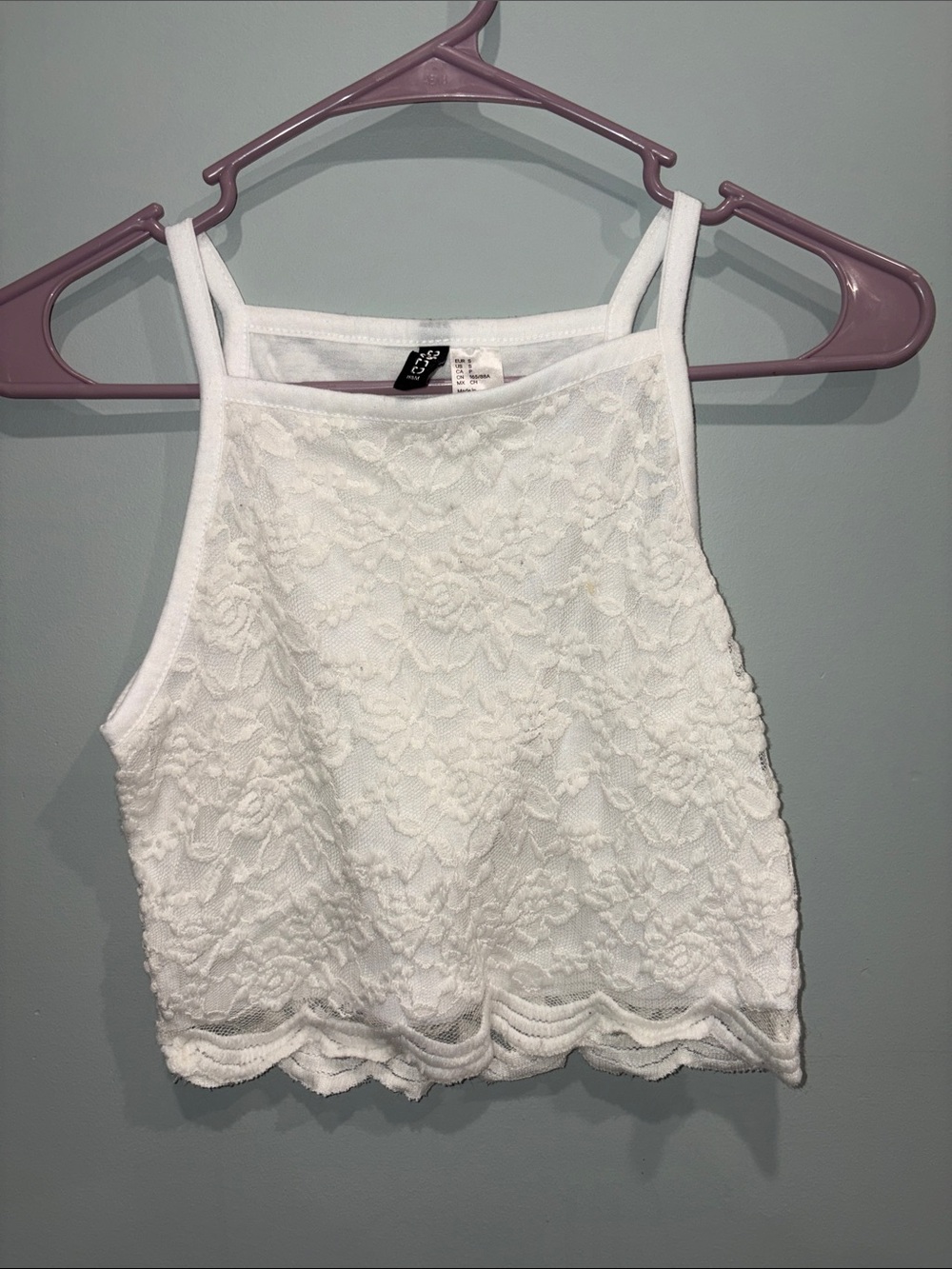 H&M White Lace Halter Camisole